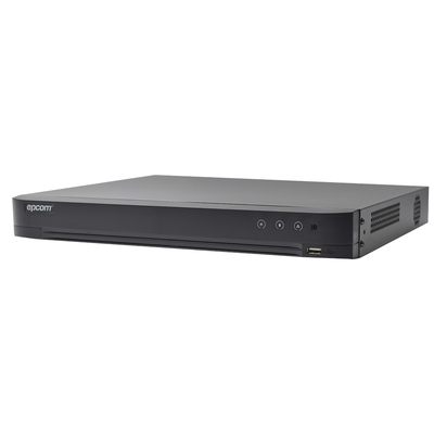 DVR 16 Canales TurboHD + 8 Canales IP / 5 Megapixel Lite - 3K Lite / Acusense (Evita Falsas Alarmas) / Audio por Coaxitron / 1 Bahía de Disco Duro / H.265+ / Salida de Video en Full HD