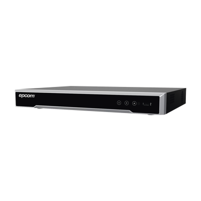 DVR 8 Megapixel / 8 Canales 4K TURBOHD + 8 Canales IP / 1 Bahía de Disco Duro / 4 Canales de Audio / Audio por coaxitron / 8 Entradas de alarma / Vídeoanálisis