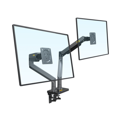 Montaje de Escritorio articulado para 2 monitores de 22"-32" /  Soporta hasta 15 kg x  brazo / Vesa 75 x 75 / 100 x 100 / Acero / Giro: 360°