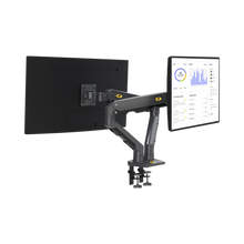 Montaje de Escritorio articulado para 2 monitores de 27-34" /  Soporta hasta 16 kg  por brazo/ Vesa 75 x 75 / 100 x 100 / Acero / Giro: 360°