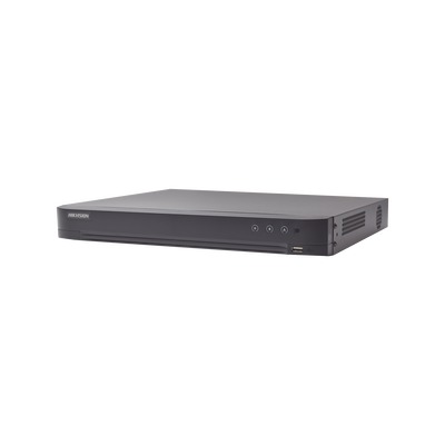 DVR 4 Canales TurboHD + 4 Canales IP / 8 Megapixel (4K) / Acusense (Evita Falsas Alarmas) / Audio por Coaxitron / 1 Bahía de Disco Duro / 4 Entradas de Alarma / 1 Salida de Alarma / H.265+ / Salida de Video en Full HD