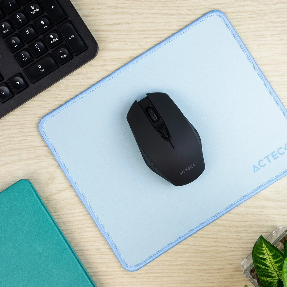 Mousepad Acteck Vibe Flow MT430 Azul Claro 26x21cm Superficie Plana Acabado Suave de Tela