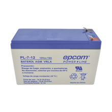 Batería 12 Vcc / 7 Ah / UL / Tecnología AGM-VRLA / Para uso en equipo electrónico Alarmas de intrusión / Incendio/ Control de acceso / Video Vigilancia / Terminales F1 / Cargador recomendado CHR-80.
