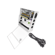 Fuente de Poder con ajuste de voltaje de 11- 15 Vcc / 10 A / 9 Salidas / Capacidad de Batería de Respaldo / Requiere Batería / Voltaje de Entrada 96-264 Vca