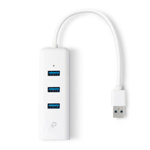 Adaptador 2-en-1TP-Link UE330 USB3.0 a RJ45 gigabit Ethernet con Hun de 3 puertos USB 3.0 plug and play