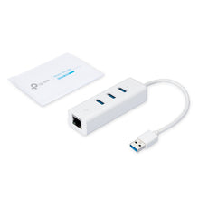 Adaptador 2-en-1TP-Link UE330 USB3.0 a RJ45 gigabit Ethernet con Hun de 3 puertos USB 3.0 plug and play