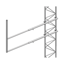 Brazo tipo "F" para tramos STZ-30, galvanizado por electrólisis.