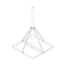 Base No Penetrante Base de 0.9 x 0.9 m con Mástil de 1.5 m x 2" diam. Ced.30 para Instalación de Antenas (HOT-DIP).