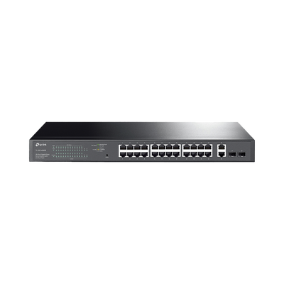 Switch PoE Administrable 24 puertos 10/100/1000 Mbps / 2 puertos SFP / 24 puertos PoE af/at / Presupuesto PoE 250W /