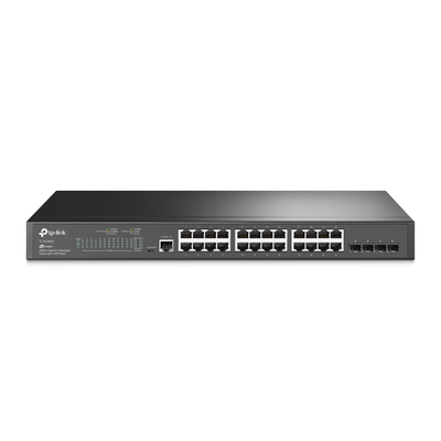 Switch Omada SDN Administrable / 24 puertos Gigabit y 4 puertos SFP / Funciones sFlow, QinQ y QoS / Administración centralizada OMADA