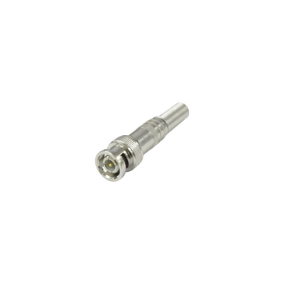 Conector BNC macho de 75 Ohm, con base de resorte para montar a presión cable coaxial RG-59/ Níquel/ Oro/ Teflón.