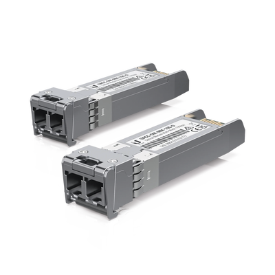 UFiber Módulo SFP+ 10G, transceptor MiniGibic MultiModo 10 Gbps, distancia 300m, conectores LC, paquete de 2 piezas