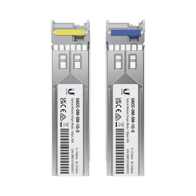 UFiber Módulo SFP, transceptor MiniGibic MonoModo 1.25 Gbps, distancia 3km, un conector LC, incluye 2 tranceptores