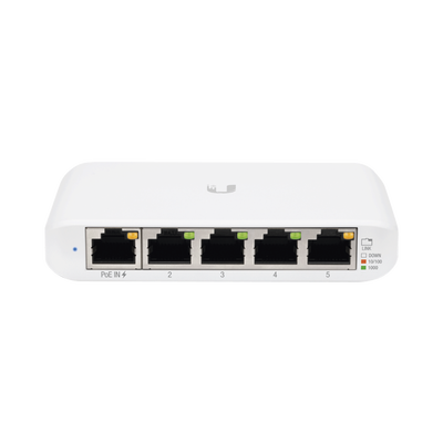 Switch UniFi Administrable Compacto de 5 Puertos 10/100/1000 Mbps, soporta entrada de PoE 802.3af/at