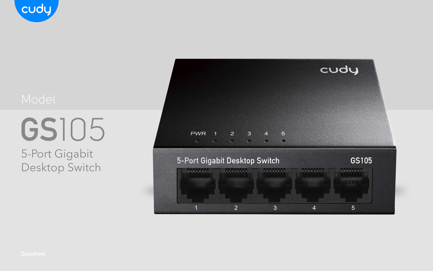 Switch Cudy GS105 de escritorio 5 puertos gigabit carcasa de metal no administrable Auto MDI/MDIX