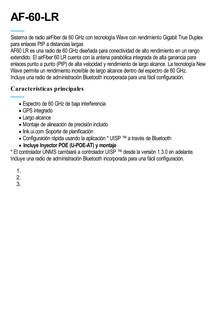 Radio UISP PTP airFiber de 60 GHz largo alcance con tecnología Wave, hasta 1.9 Gbps