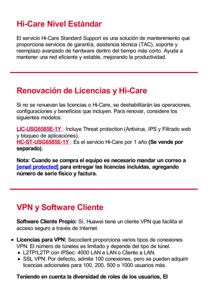 Firewall HUAWEI HiSecEngine de 8 Gbps para Empresas Medianas. Incluye Licencias por 1 Año de Threat Protection (AV, IPS, URL)