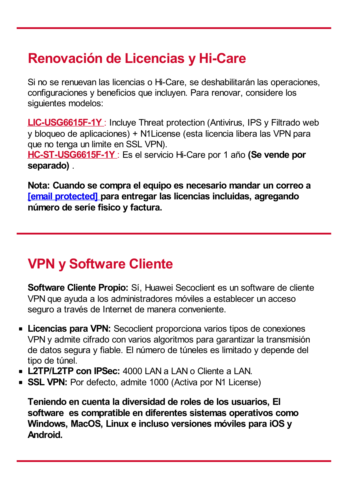 Firewall HUAWEI HiSecEngine de 15 Gbps para Empresas Grandes. Incluye Licencias por 1 Año de Threat Protection (AV, IPS, URL) y Licencia N1