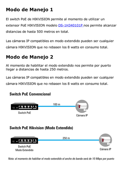 Switch PoE+ / No Administrable / 24 Puertos 10/100 Mbps PoE+ / 1 Puerto 10/100/1000 Mbps + 1 Puerto SFP Uplink / PoE hasta 250 metros / 230 W