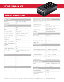 UPS CyberPower EC750G línea ECO 750VA/ 450W 12 NEMA 5-15R (6 c/respaldo batería y 3 modo ECO) 120V Energy Star