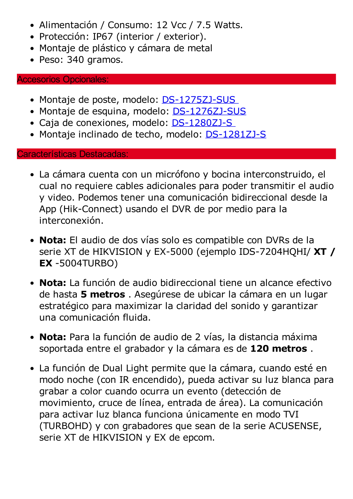 [Audio Bidireccional + Dual Light + ColorVu] Turret TURBOHD 2 Megapixel (1080p) / Lente 2.8 mm / 40 mts IR EXIR + 40 mts Luz Blanca / Micrófono y Bocina Integrado / Exterior IP67 / dWDR