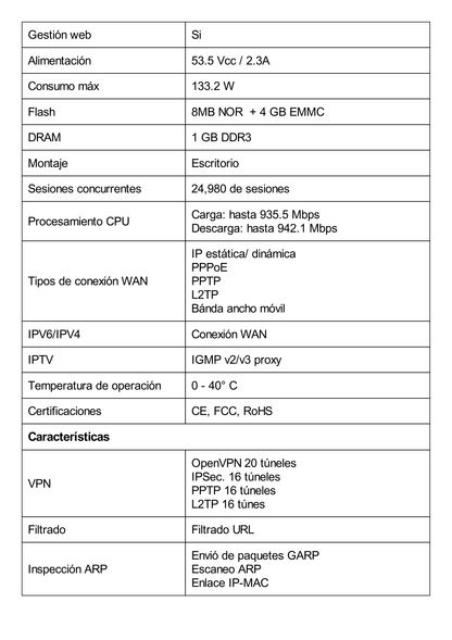 Router Omada VPN / SDN Multi-WAN 1G / Switch con PoE y Controlador  / 2 puerto WAN/LAN SFP 1G / 1 Puerto RJ45 WAN / 1 Puerto WAN/LAN RJ45 / 8 Puertos PoE+ LAN RJ45 /  24,980 Sesiones Concurrentes / Administración por Controlador Omada o Stand-Alone