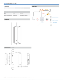 Contacto Dahua DHI-ARD323-W2 magnetico inalambrico tiene 1 entrada de contacto seco ledi indicado alarma bateria baja deteccion de intensidad de señal y funcion de salto de frecuencia