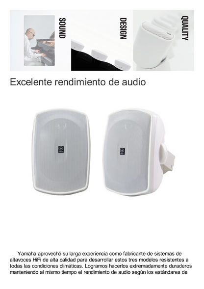 Altavoces de Montaje en Superficie de 2 vias | Woofer 5 in, Tweeter 0.5 in | Semi-Exterior, 6 ohms | Par Color Blanco