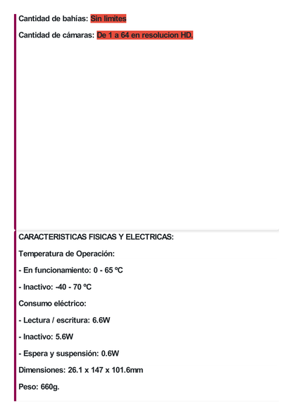 Disco duro WD de 12TB / 7200RPM / Optimizado para soluciones de video inteligente