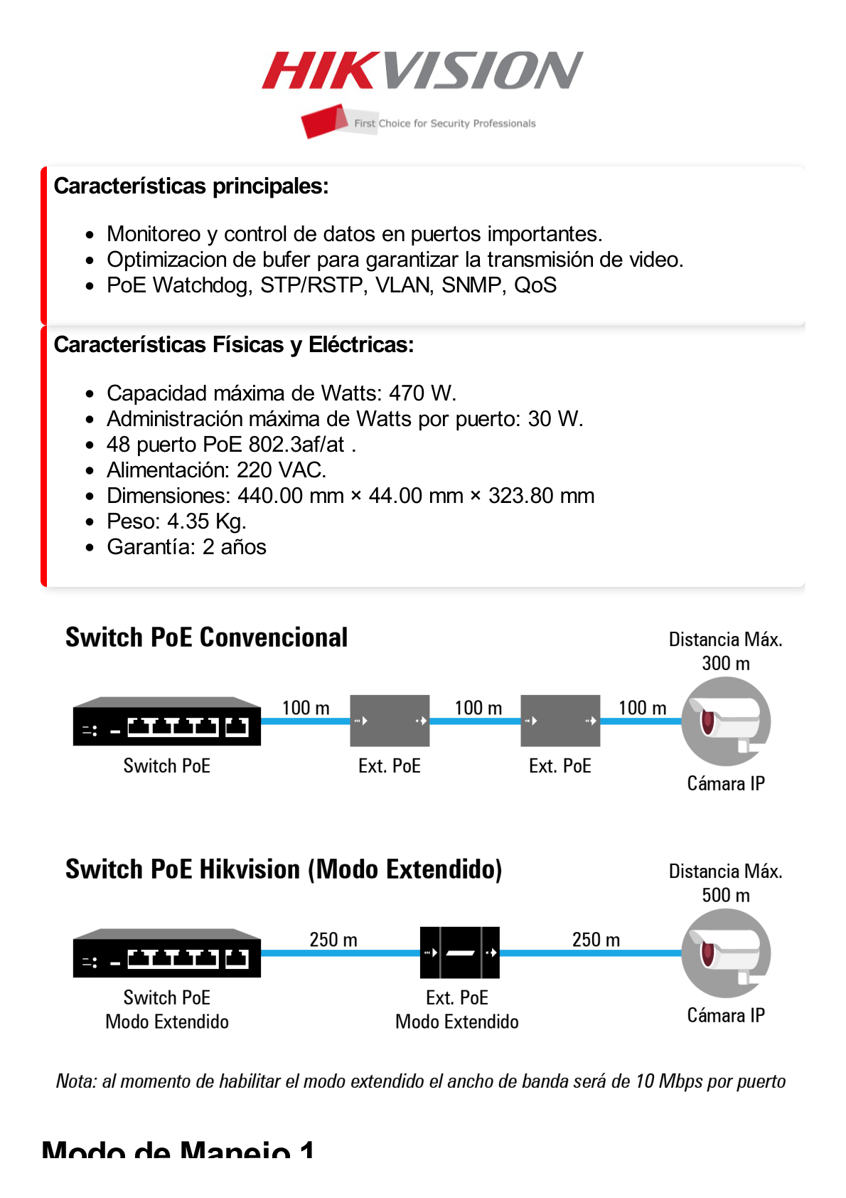 Switch PoE+ / Monitoreable / 48 Puertos 1000 Mbps PoE+ / 2 Puertos 1000 Mbps Uplink / 2 Puertos SFP / 470 Watts