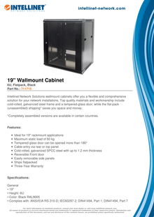 GABINETE INTELLINET 19 MURAL  6U 570*450 FLATPACK