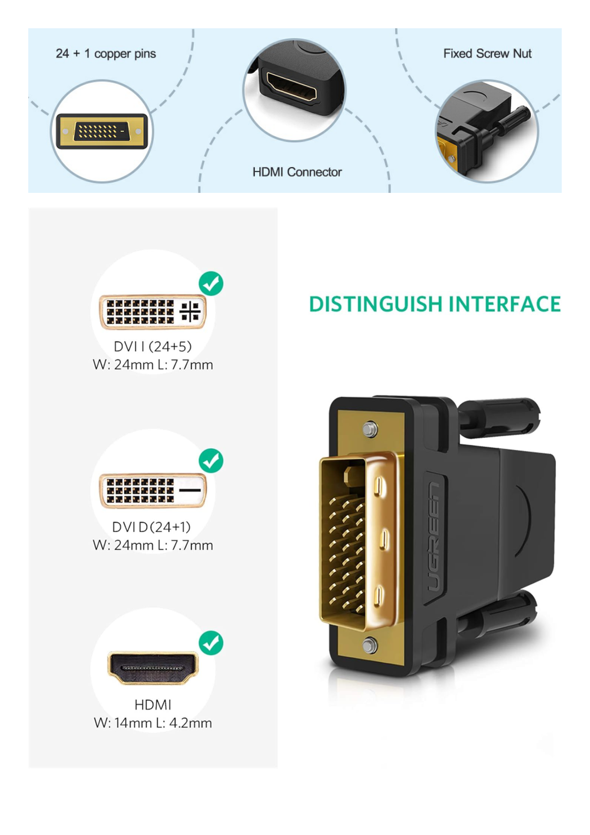 DVI 24+1 Macho a HDMI Hembra