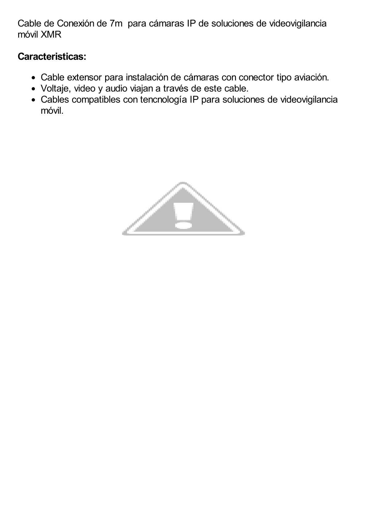 Cable extensor con conector tipo aviación de 7m para soluciones de videovigilancia móvil xmr para soluciones IP