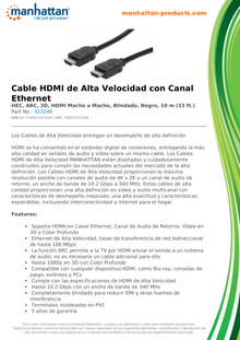 CABLE MANHATTAN HDMI 1.4 M-M 4K 10M ETHERNET