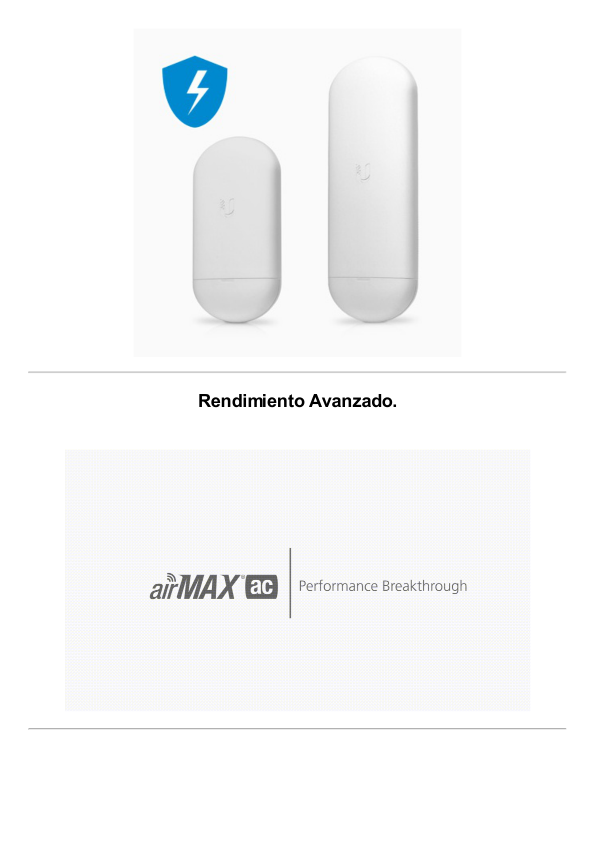 NanoStation airMAX Loco5AC CPE hasta 450 Mbps, 5 GHz (5150 - 5875 MHz), con antena integrada de 13 dBi, no incluye adaptador PoE