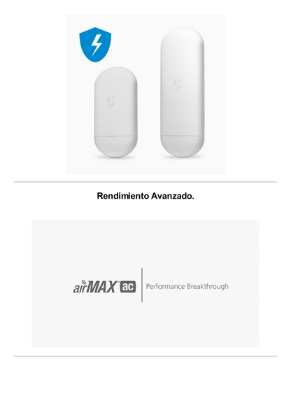 NanoStation airMAX Loco5AC CPE hasta 450 Mbps, 5 GHz (5150 - 5875 MHz), con antena integrada de 13 dBi, no incluye adaptador PoE