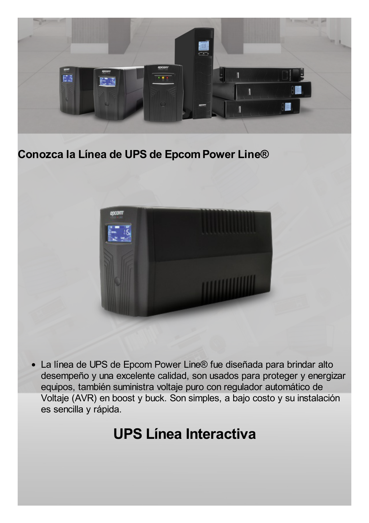 UPS de 1000VA/900W / Topología On-Line Doble Conversión / Entrada y Salida de 120 Vca / Clavija de Entrada NEMA 5-15P / Pantalla LCD Configurable /Formato Rack/Torre