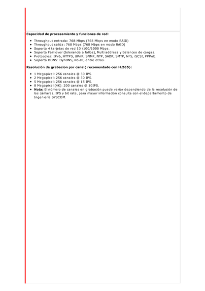 NVR 12 Megapixel (4K) / 256 canales IP / 24 Bahías de Disco Duro / 4 Puertos de Red / Soporta RAID con Hot Swap / NVR