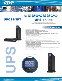 UPS CDP Online UPO11-3RT rack 2U/torre doble conversión Onda Senoidal pura 3000VA/2700W LCD 8 NEMA 5-15R/5-20R 1x USB 1x RS232