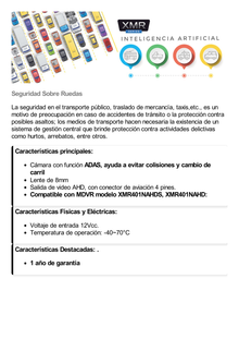 Cámara con función ADAS / Ayuda a identificar los Estados de Conducción Anormal / Colisiones / Cambio de carril.