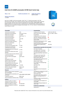 Procesador Intel Core i5-14400F con disipador sin graficos LGA 1700 14a Gen 10Core 2.5Ghz 65w