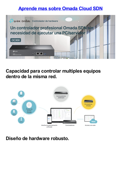 Controladora Omada para gestionar hasta 500 equipos Omada/ Gestion desde la Nube gratuita / Actualizaciones masivas / 2 puertos Gigabit con PoE af/at