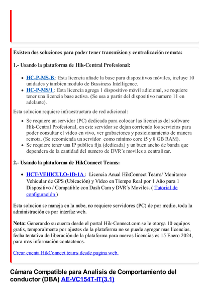 DVR Móvil 2 Megapixel (1080p) / 4 Canales TURBOHD / Tecnología IA Integrada / Soporta 4G / WiFi / GPS / Sensor G / Soporta 2 Memorias SD (256GB c/u) / Alarmas I/O