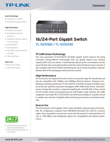 Switch TP-Link TL-SG1024D metálico escritorio/ montura rack 24 puertos gigabit 10/100/1000M no administrable