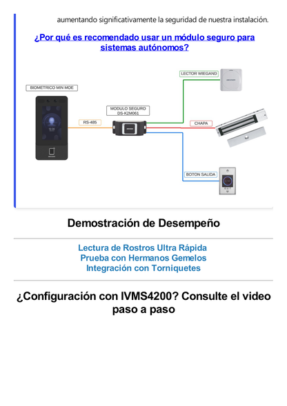 Terminal Min Moe WiFi / Touch de Reconocimiento Facial Ultra Rápido para ASISTENCIA y Control de ACCESO / 1500 Rostros y 3,000 tarjetas /  Lee códigos QR / Videoportero / Detección de Cubrebocas