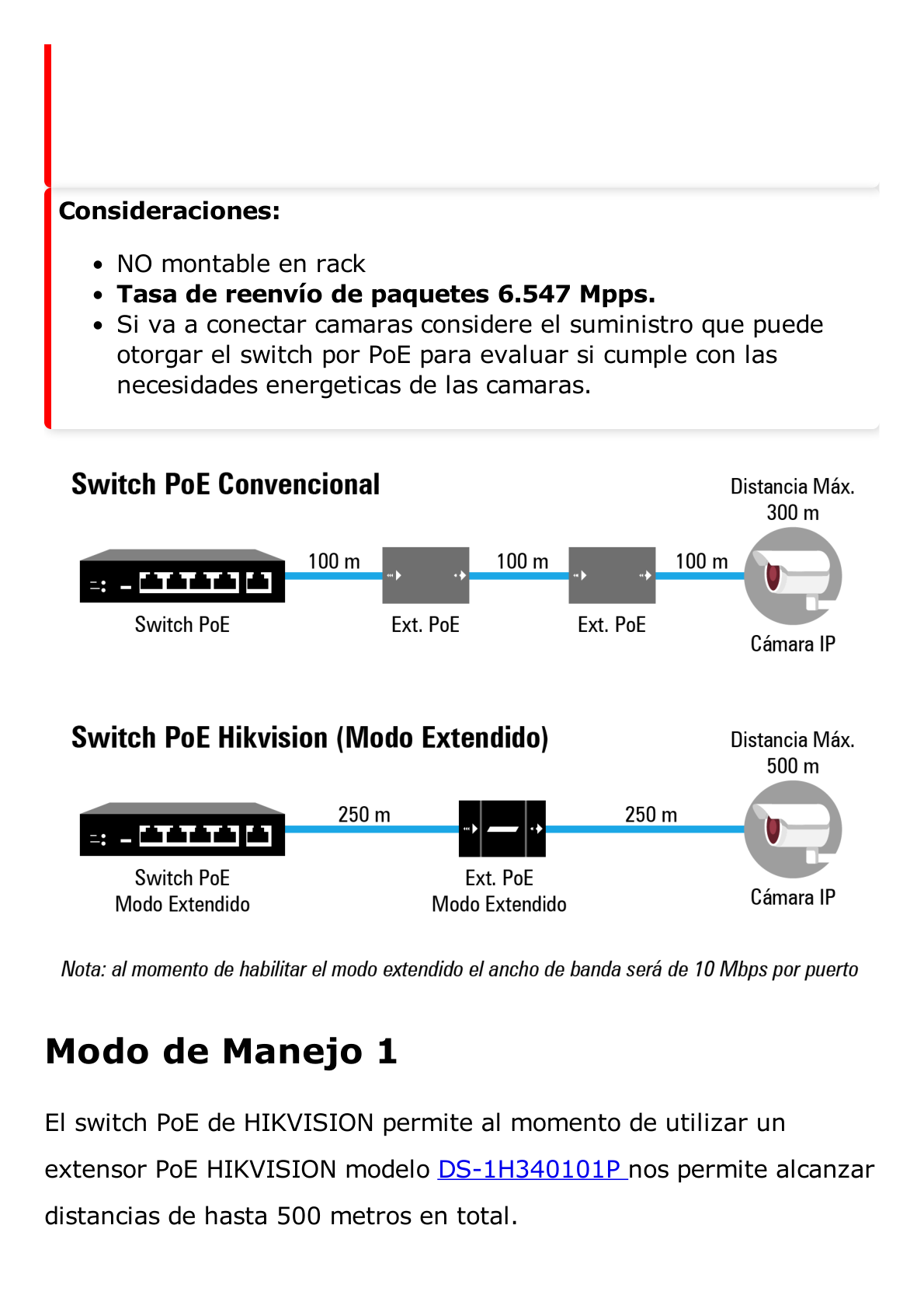 Switch PoE+ / No Administrable / 24 Puertos 100 Mbps PoE+ / 1 Puerto 1000 Mbps + 1 Puerto SFP Uplink / PoE hasta 250 Metros / 230 Watts