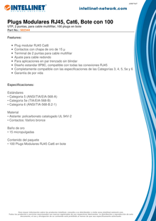 PLUG INTELLINET RJ45 CAT 6 100 PZAS