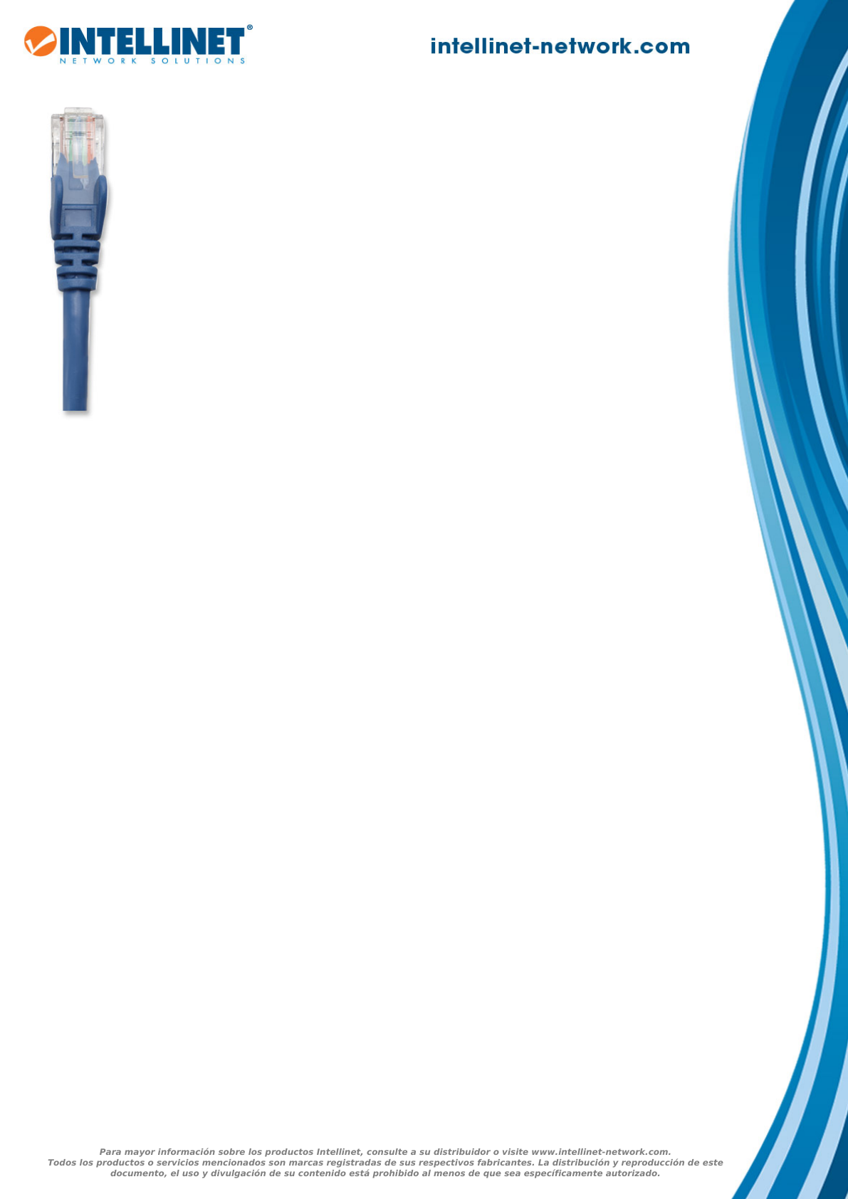 CABLE PATCH INTELLINET CAT 5E 45CM AZUL