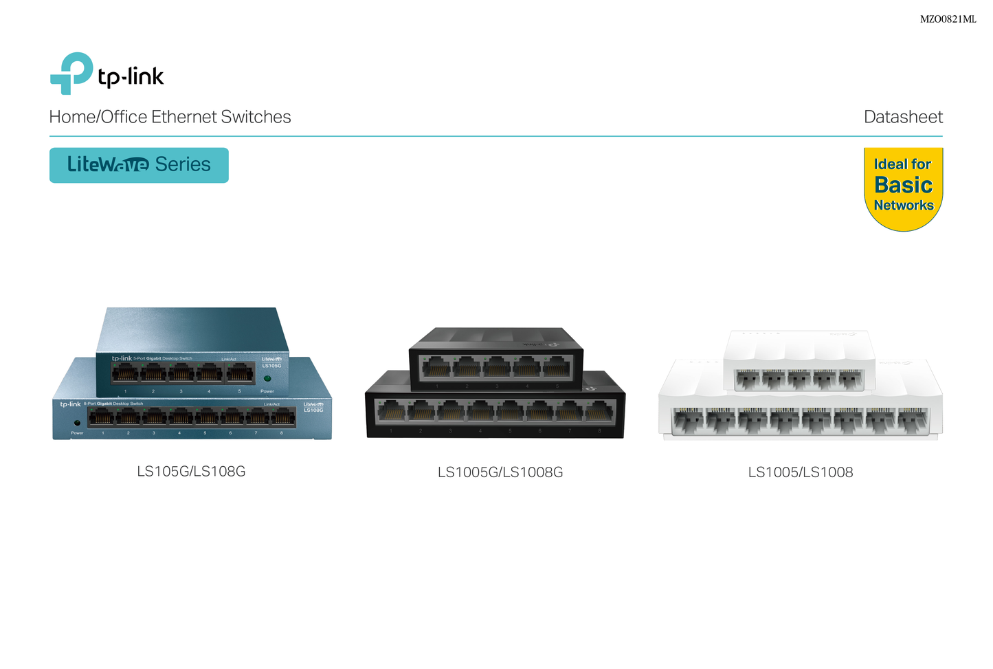 Switch TP-Link LS1005 de escritorio 5 puertos 10/100M no administrable carcasa de plástico tecnología Green Ethernet