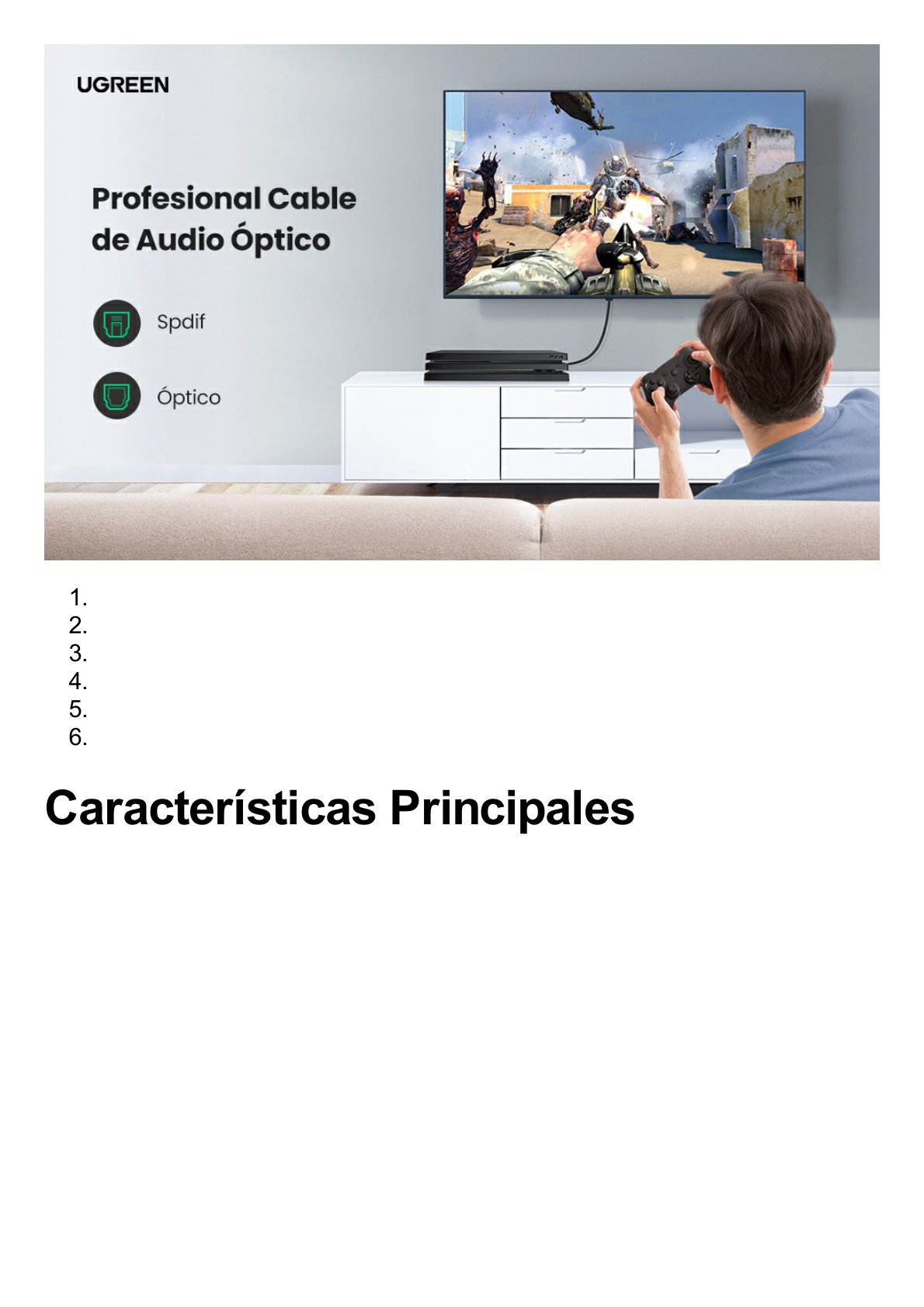 Cable Óptico Toslink (S/PDIF) de Alta Calidad para Audio Digital / 3 Metros / Tapa de Proteccion / Dolby 7.1 Canales / Diseño Durable / Plug & Play / Color Negro